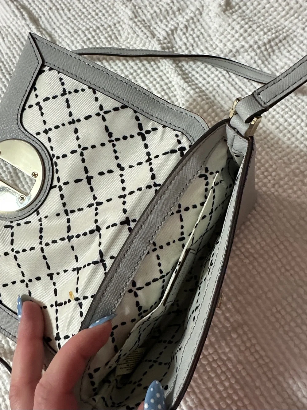 kate spade Gray Crossbody with Silver Turn-Lock